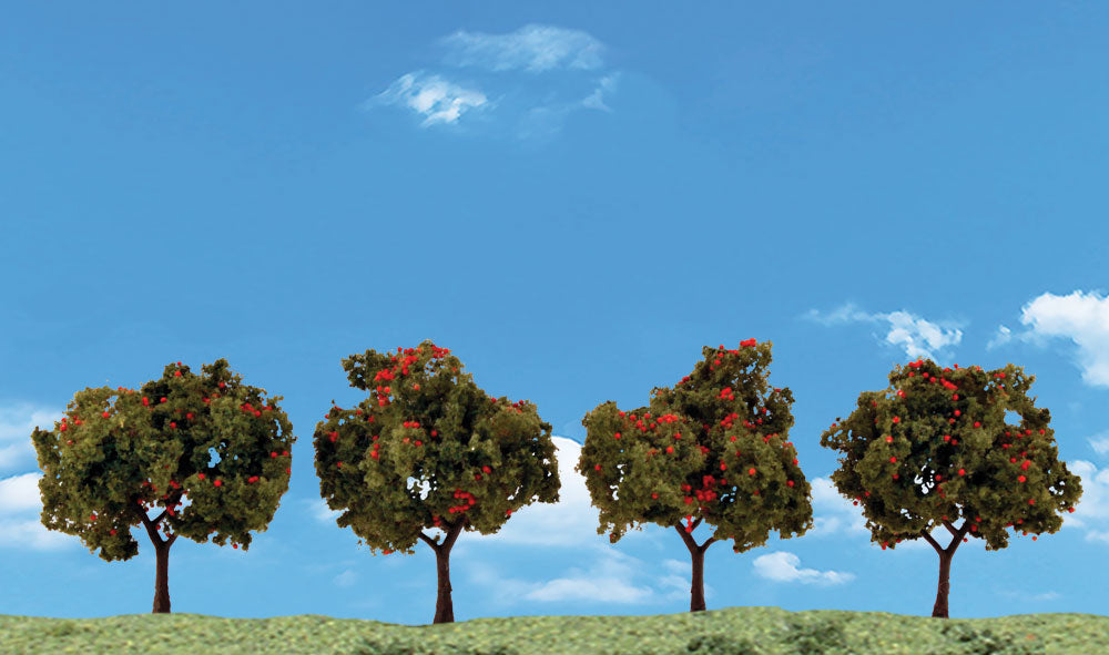 Woodland Scenics TR3591 Apple Trees 2-3" (4/pk) - Woodland Classics