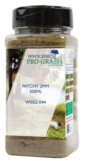 Peco WSG2044 2 mm Patchy Static Grass - 500 ml Canister