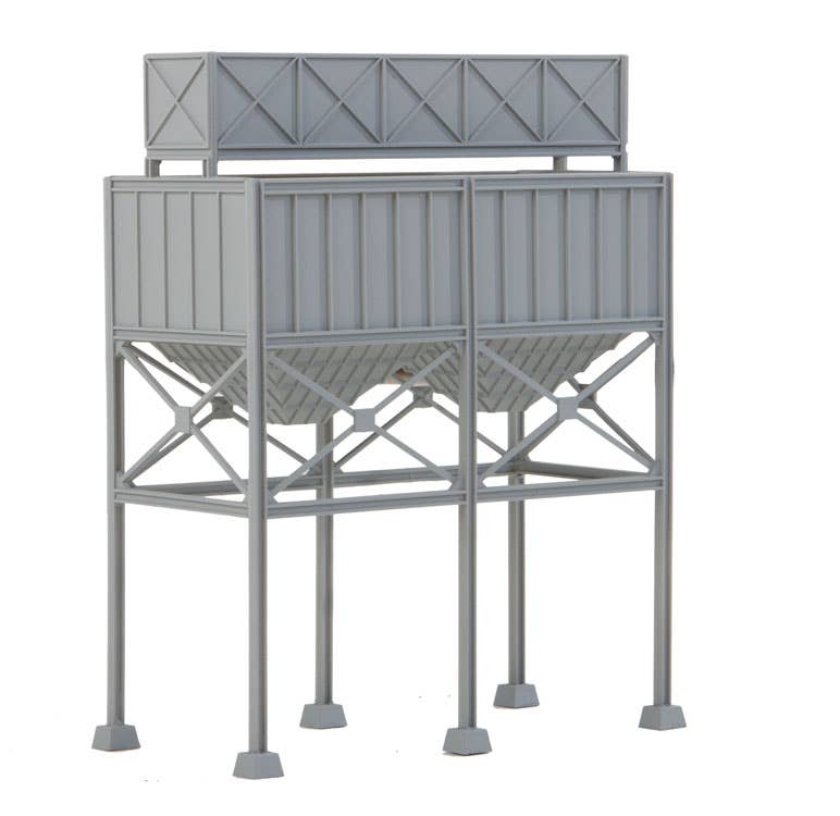 Walthers Cornerstone 4090 HO Scale Aggregate Bins - Kit - 4-7/8 x 2-7/16 x 6-1/8" 12.3 x 6.1 x 15.5cm