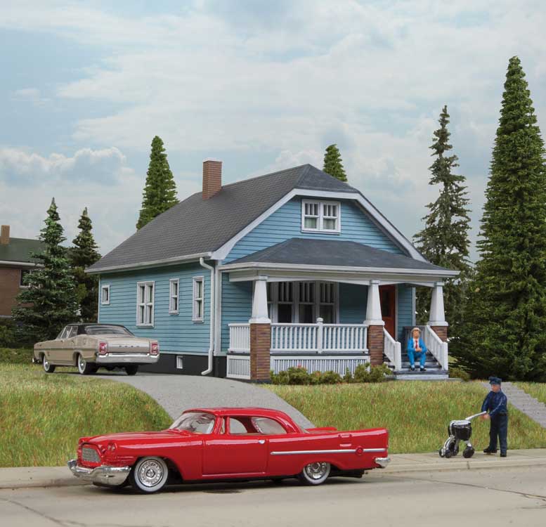 Walthers Cornerstone 3787 HO Scale American Bungalow - Kit - 6-11/32 x 3-5/8 x 3-1/2" 16.1 x 9.1 x 8.8cm