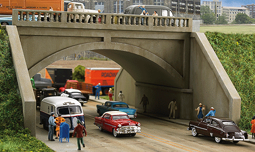 Walthers Cornerstone 3196 HO Scale Arched Road Bridge - Street System - Kit - 7-3/4 x 10-3/8 x 3-7/8" 19.7 x 26.4 x 9.8cm; Opening: 4-5/8" 11.8c