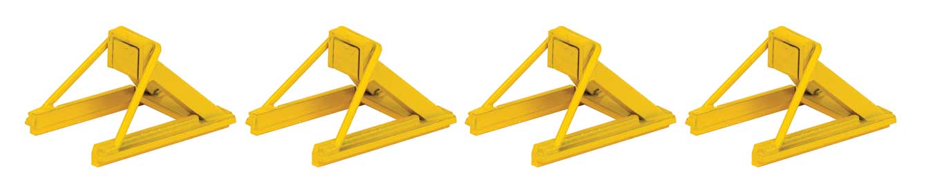 WalthersTrack 83108 HO Scale Assembled Track Bumper pkg(4) - Yellow