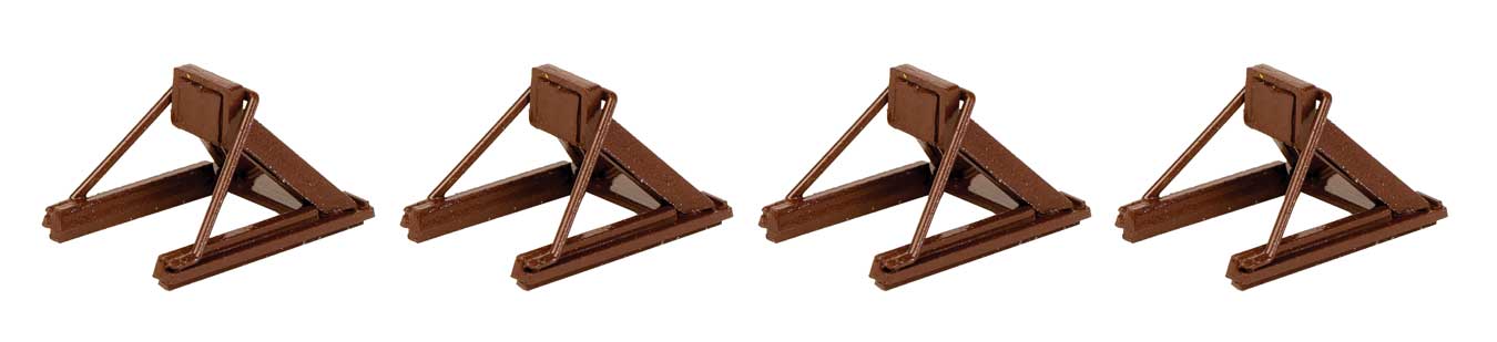 WalthersTrack 83109 HO Scale Assembled Track Bumper pkg(4) - Rust Brown