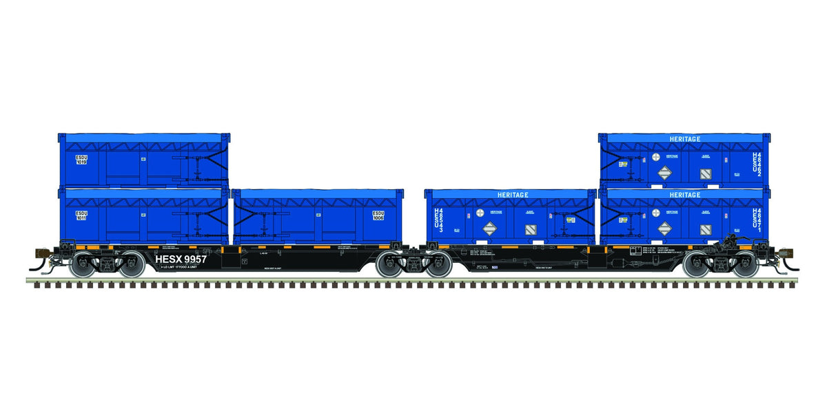 Atlas Master HO articulated bulk carrier Heritage Environmental Services HESX with blue HESU and ESDU waste containers