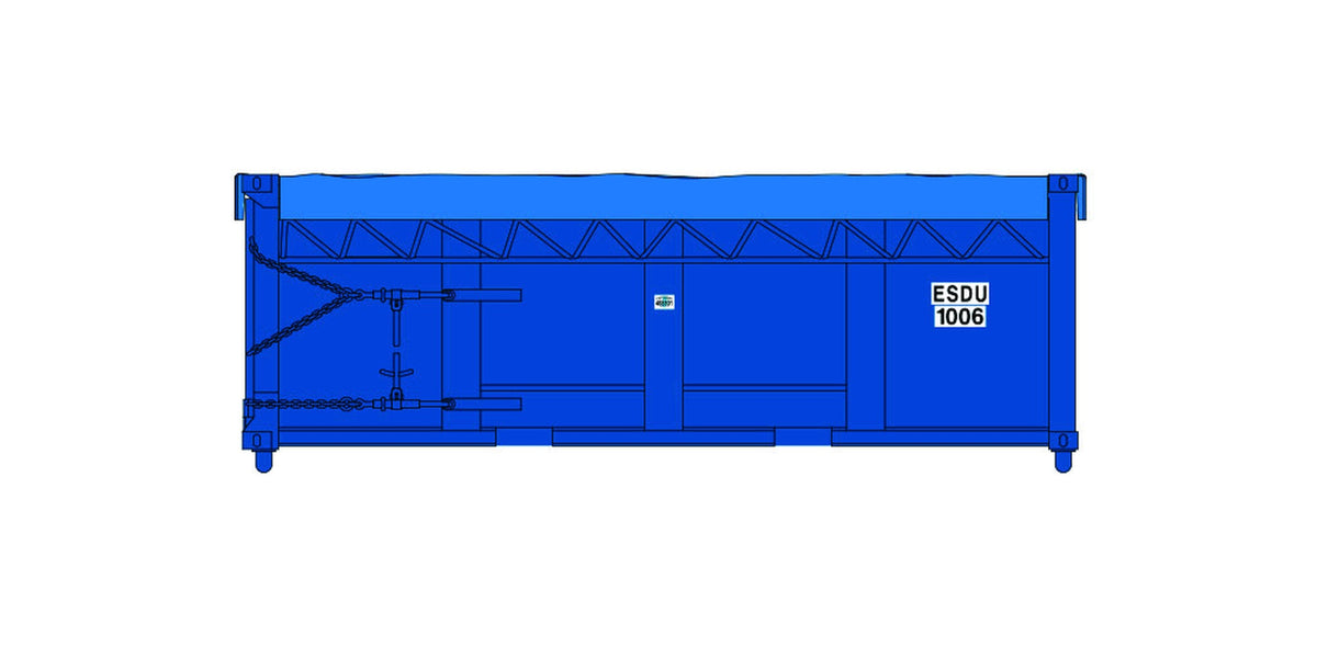 Atlas Master HO 20 foot waste container Seaport Containers ESDU blue