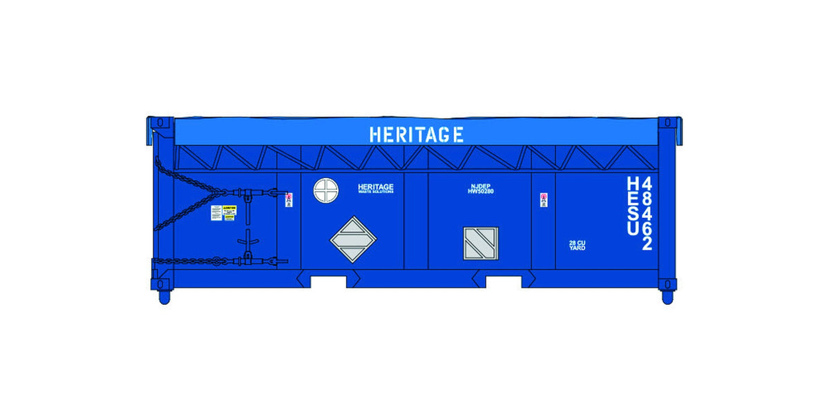 Atlas Master HO 20 foot waste container Heritage Environmental Services HESU blue