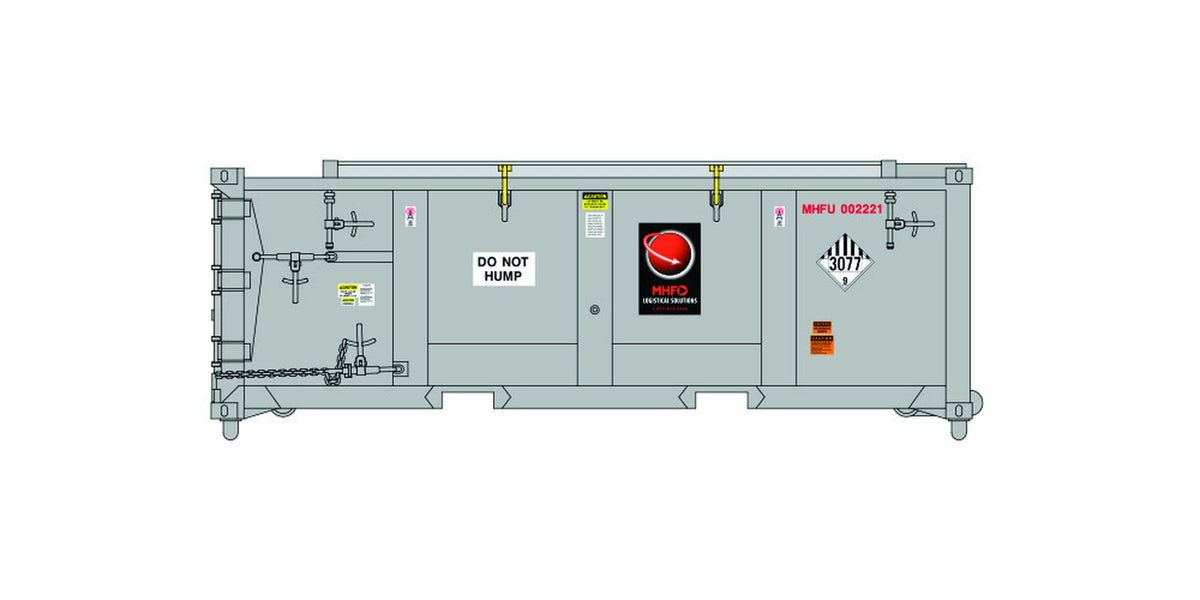 Atlas Master HO 20 foot waste container MHF Logistical Solutions MHFU gray