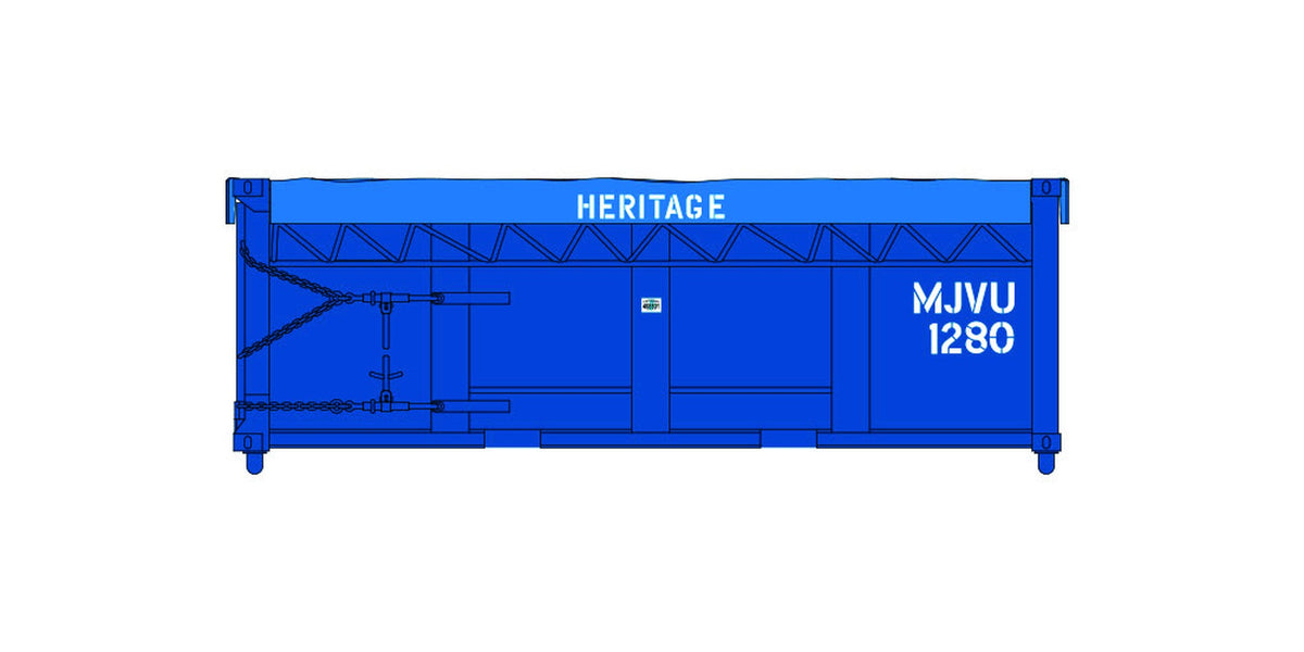Atlas Master HO 20 foot waste container Merco Joint Venture MJVU blue