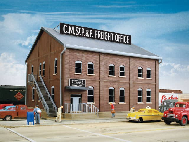 Walthers Cornerstone 2953 HO Scale Brick Freight Office - Kit - 8-13/16 x 9 x 6-1/8" 22.4 x 22.9 15.6cm