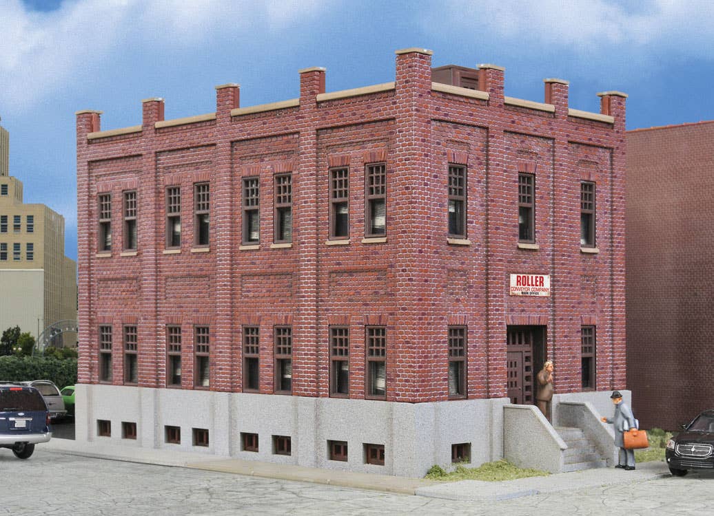 Walthers Cornerstone 4050 HO Scale Brick Office Building - Kit - 7-11/16 x 5-1/4 x 5" 19.5 x 13.3 x 12.7cm