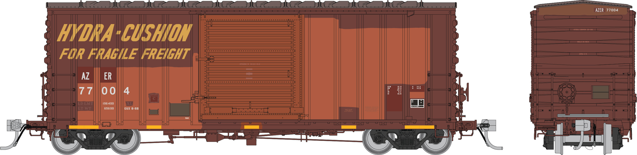 Rapido HO PC&F B-100-32 Boxcar: Arizona Eastern (AZER): 6-Pack