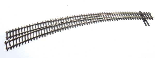 WalthersTrack 83063 HO Scale Code 83 Nickel Silver DCC-Friendly Curved Turnout - Left Hand
