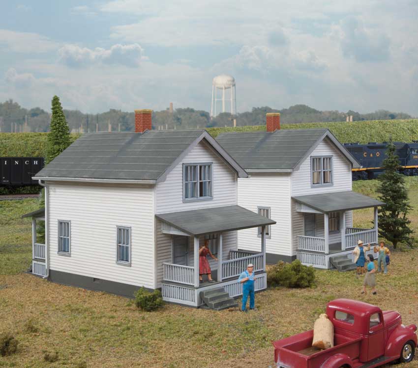 Walthers Cornerstone 3790 HO Scale Company House pkg(2) - Kit - Each: 6-7/16 x 2-13/16 x 3-3/4" 16.3 x 7.1 x 9.4cm