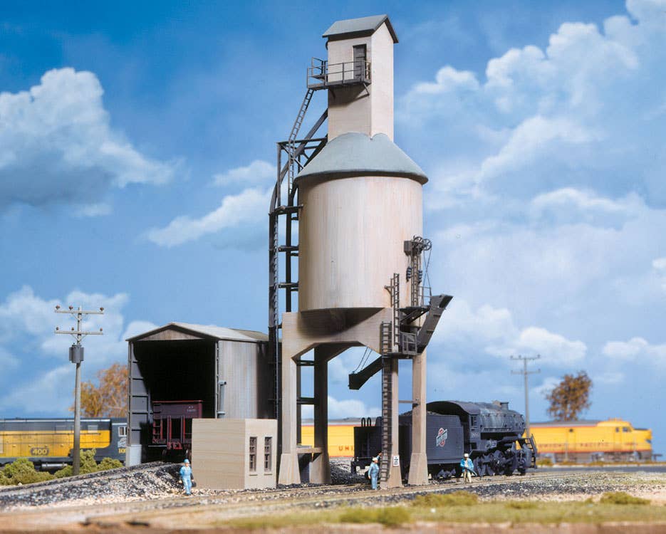 Walthers Cornerstone 3042 HO Scale Concrete Coaling Tower - Kit - Tower & Shed: 6-3/8 x 4-1/8 x 11" 10.5 x 16.2 x 27.9cm