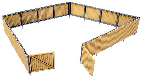 Walthers Cornerstone 3632 HO Scale Corrugated Fence - Kit - Scale Feet: 240' 73.2m; Height: 1-1/4" 3.1cm