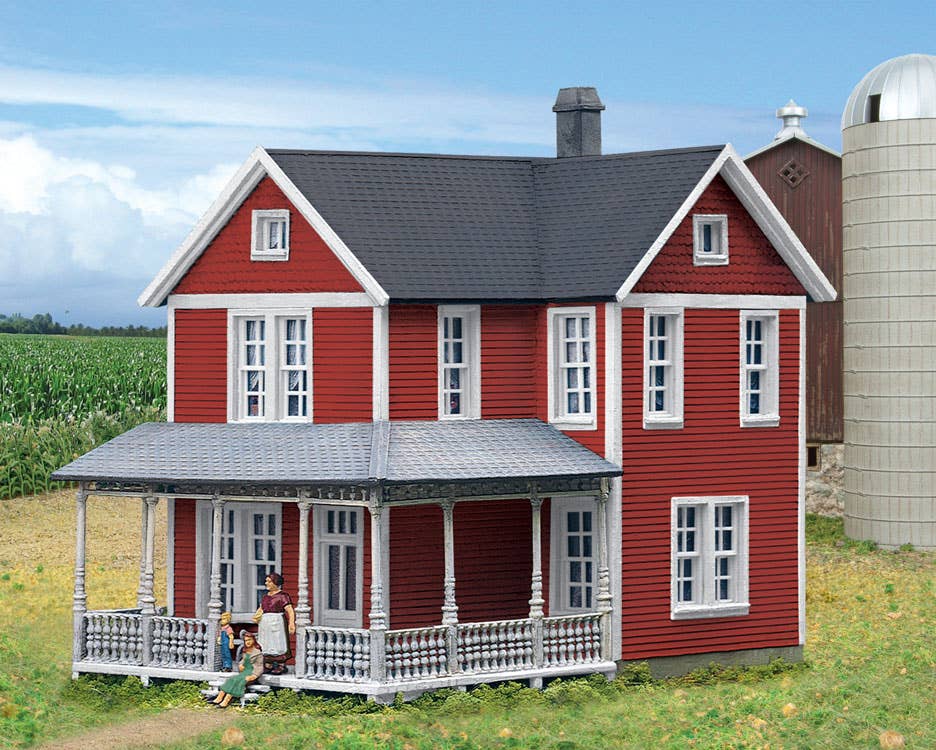 Walthers Cornerstone 3664 HO Scale Cottage Grove Farm House - Kit - 5-3/8 x 3-1/2 x 5-1/8" 13.6 x 8.8 x 13cm