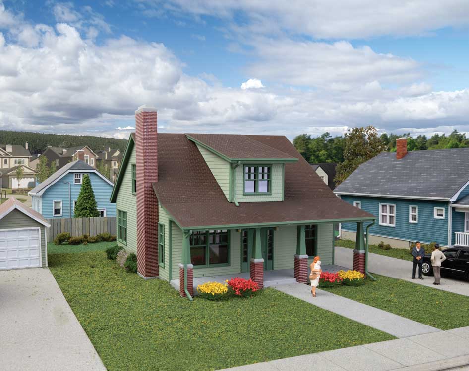 Walthers Cornerstone 3797 HO Scale Craftsman Bungalow - Kit - 7 x 4-7/16 x 3-7/8" 17.7 x 4.4 x 9.8cm