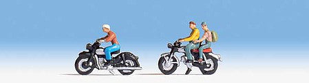 Walthers SceneMaster 6061 HO Scale Motorcyclists - 3 Riders and 2 Bikes