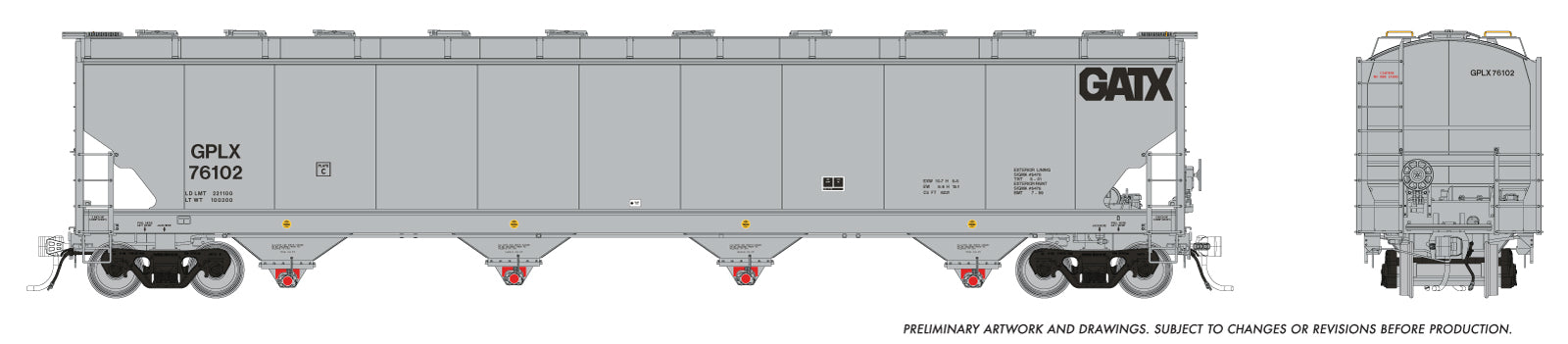 Rapido HO Trinity 6221 Covered Hopper: GPLK - : 6-Pack