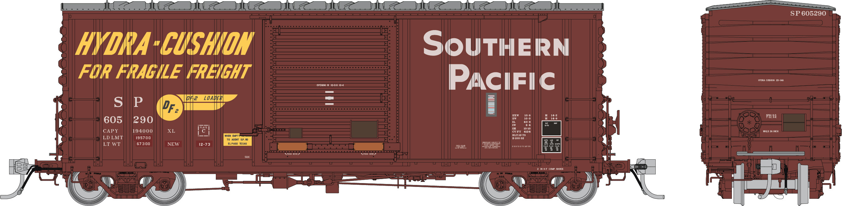 Rapido HO PC&F B-100-32 Boxcar: Southern Pacific - 1980s Fade: Single Car