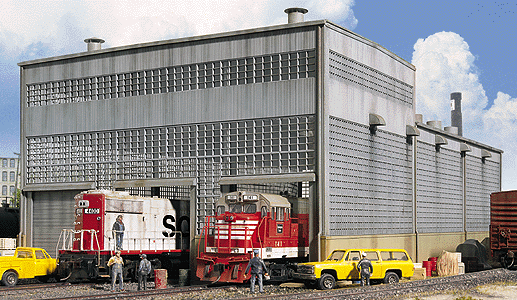 Walthers Cornerstone 2916 HO Scale Diesel House - Kit - 9-1/4 x 16-7/8 x 6-1/2" 23.5 x 42.8 x 16.4cm