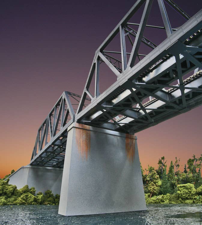 Walthers Cornerstone 4552 HO Scale Double-Track Railroad Bridge Concrete Pier 2-Pack - Kit 5-7/16 x 1-1/4 x 5-1/8" 13.8 x 3.1 x 13cm