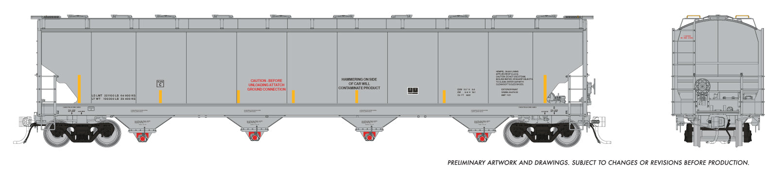 Rapido HO Trinity 6221 Covered Hopper: Data Only Grey: Single Car