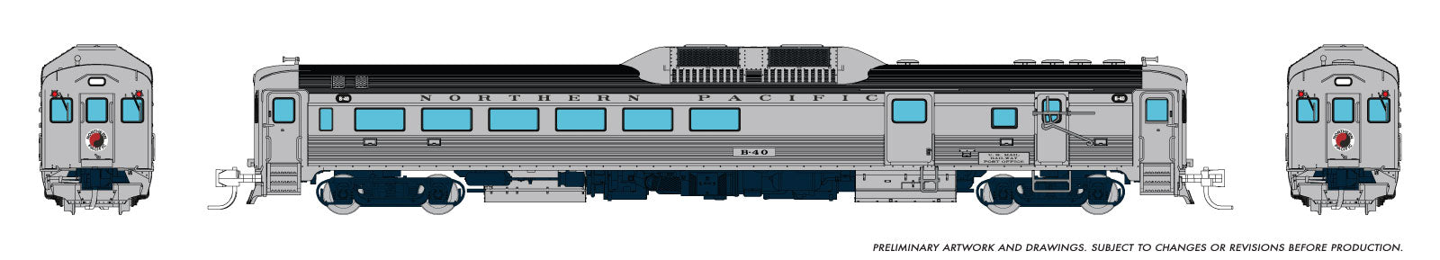 Rapido N Budd RDC-3 (Ph 1) (DC/Silent): Northern Pacific: #B40
