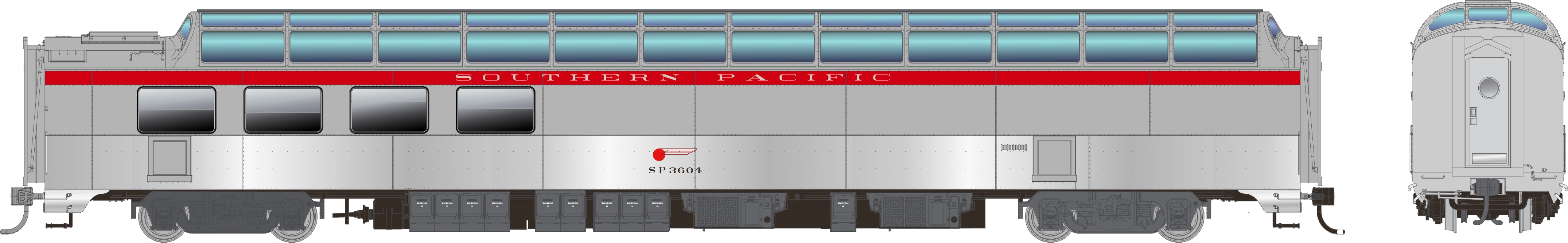 Rapido HO SP Dome-Lounge w/Flat Sides: SP - General Service: #3602