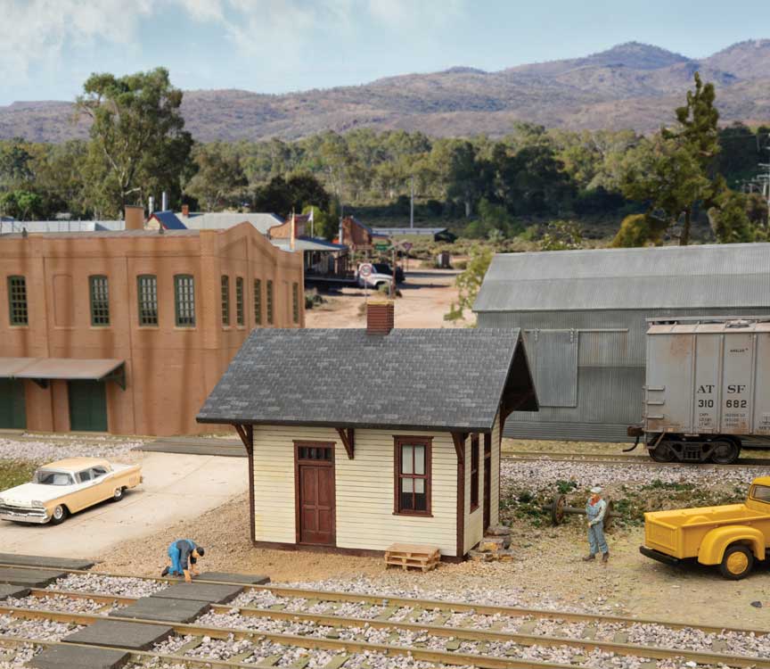 Walthers Cornerstone 4061 HO Scale Flag Stop Station - Kit - 3-3/8 x 3-1/16 x 2-7/8" 8.57 x 7.78 x 7.3cm