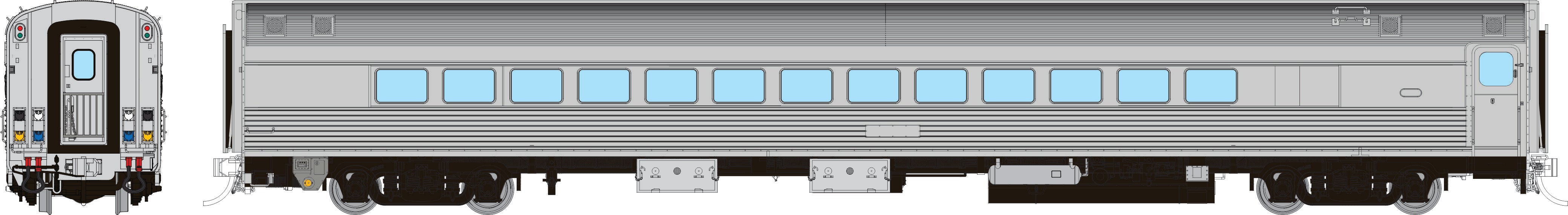 Rapido HO Budd Small Window Coach: Painted, Unlettered