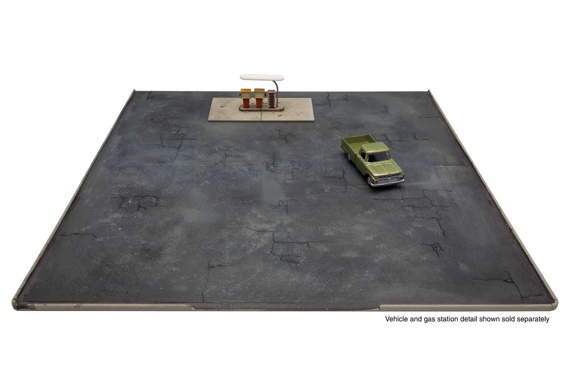 Walthers Cornerstone 3544 HO Scale Gas Station Asphalt Parking Lot - Kit - Set of 2 sections; Each: 10-7/16 x 5-1/4" 26.6 x 13.3cm