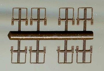 Grandt Line 5129 HO Scale Stirrup Steps for Box, Flat, Stock & High-Side Gondola Cars - Brown Delrin - pkg(24)