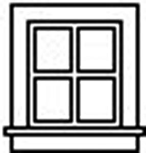Grandt Line 5305 HO Scale Attic Window, 4-Pane -- 27 x 30" - pkg(8)