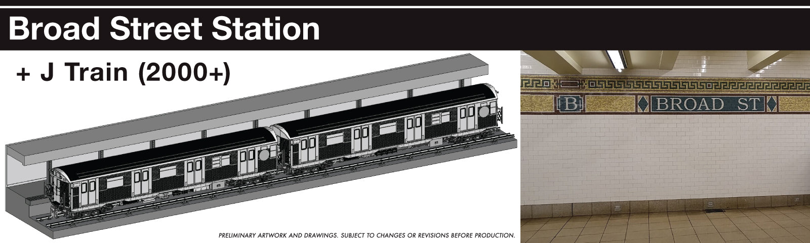 Rapido HO Scale NYC Subway Display Set: Broad Street Station + J Train (2000+)