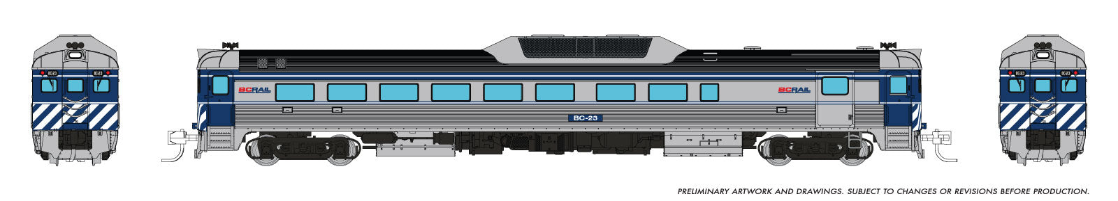 Rapido N Budd RDC-2 (Ph 2) (DC/DCC/Sound): BC Rail - Blue Scheme: BC-23