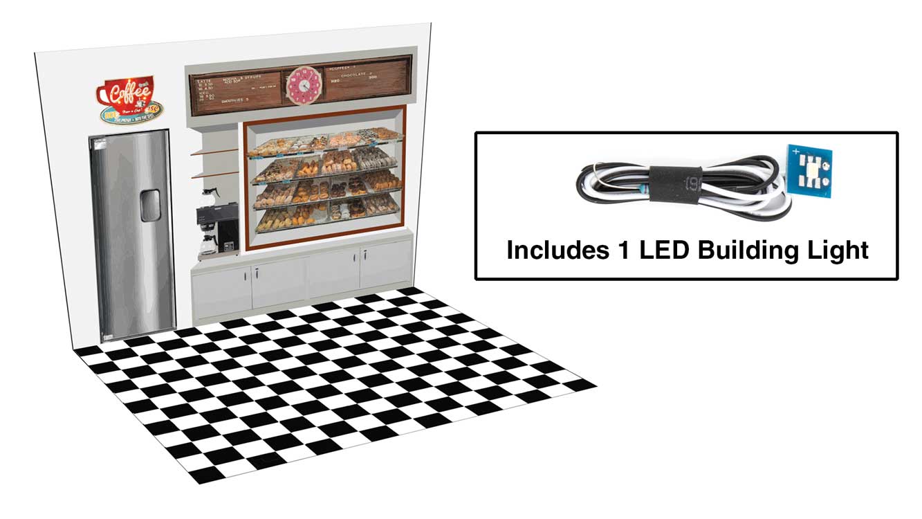 Walthers Cornerstone 4702 HO Scale Hole-In-One Donut Shop - Spaces - Interior Lighting and Detail Insert