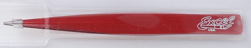 Excel 30428 Red Hollow-Handle Fine Point Tweezers