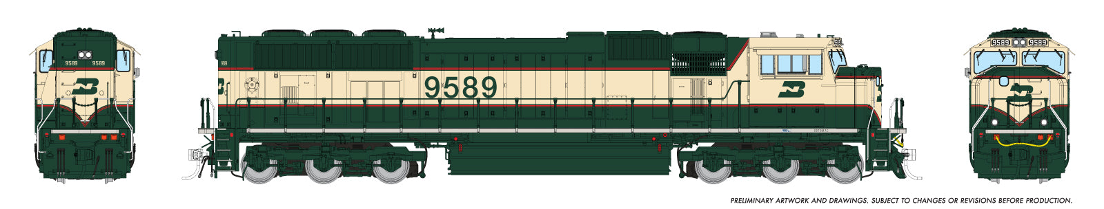 Rapido HO SD70MAC Burlington Northern — Executive Scheme #9679 (DC/DCC/Sound)