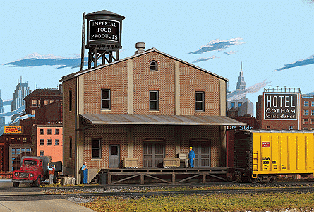 Walthers Cornerstone 3184 HO Scale Imperial Food Products Background Building - Kit - 6-1/4 x 3-1/4 x 7-1/2" 15.9 x 8.3 x 19cm