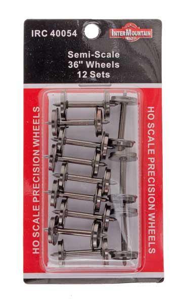 InterMountain 40054 HO 36 inch semi-scale metal wheelsets 12 pack