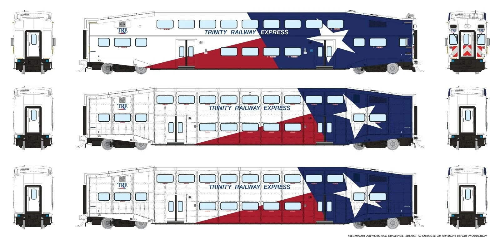 Rapido HO BiLevel Commuter Car: TRE: Coach #1052