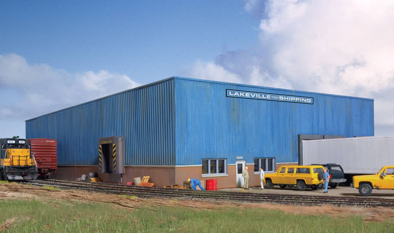 Walthers Cornerstone 2917 HO Scale Lakeville Modern-Style Warehouse - Kit - 12 x 19 x 4" 30.5 x 48.3 x 10.2cm