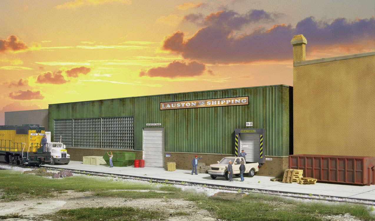 Walthers Cornerstone 3191 HO Scale Lauston Shipping Background Building - Kit - 19 x 1-1/8 x 4" 48.2 x 2.8 x 10.1cm
