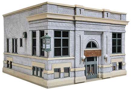 Walthers Cornerstone 3772 HO Scale Liberty Bank & Trust - Kit - 6-9/16 x 7-11/16 x 5" 24.3 x 19.5 x 12.7cm