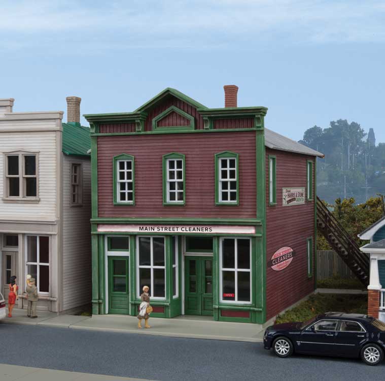 Walthers Cornerstone 3667 HO Scale Main Street Cleaners - Kit - 5 x 4-7/8 x 5-1/2" 12.7 x 12.4 x 14cm