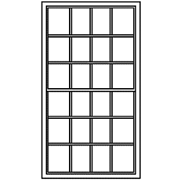 Grandt Line 5278 HO Scale 48" x 86.5" Masonry Window - Double Hung 12/12 Light - pkg(8)