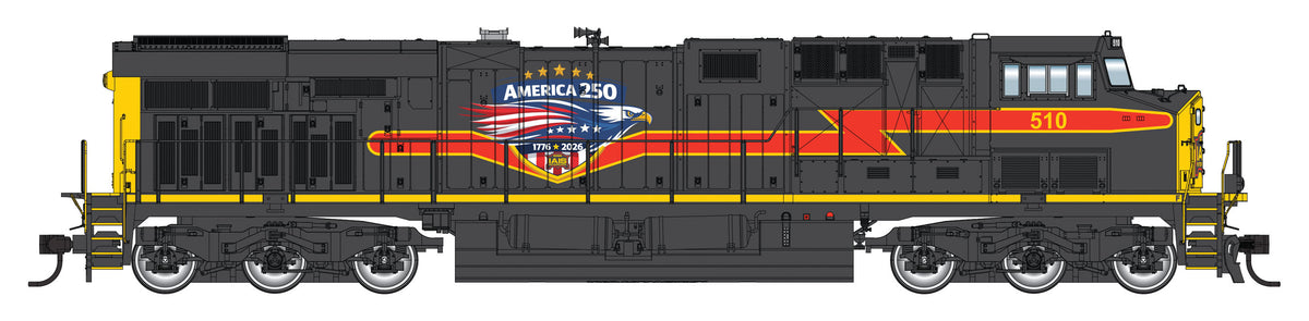 Walthers Mainline 28061312 HO Scale GE ES44AC Tier 3 Diesel, Iowa Interstate America 250 #510 (DCC/Sound)