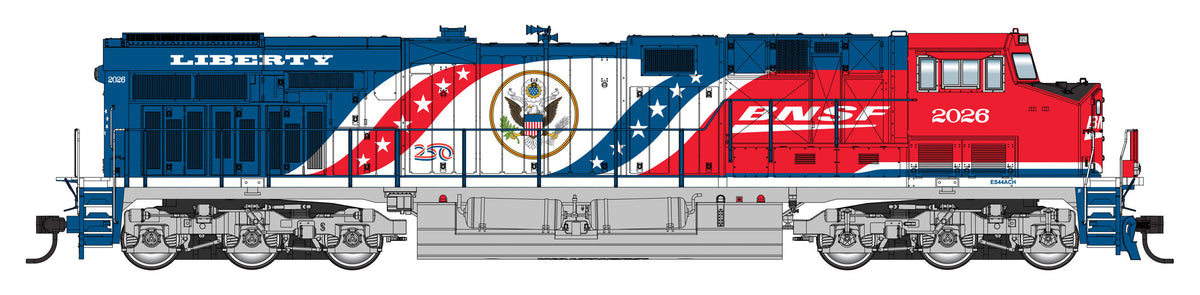 Walthers Mainline 28061132 HO Scale GE ES44AC Tier 3 Diesel, BNSF America250 #2026 (DCC/Sound)