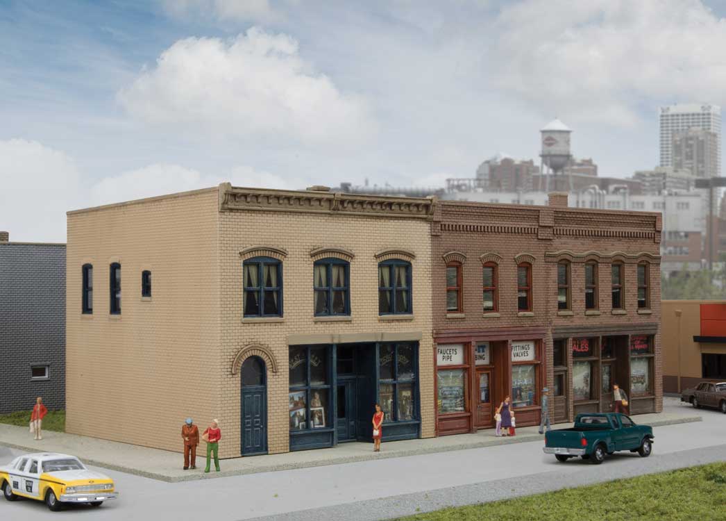 Walthers Cornerstone 3851 N Scale Merchant's Row III - Kit - 6-3/8 x 3-7/8 x 2-13/16" 16.1 x 9.8 x 7.1cm